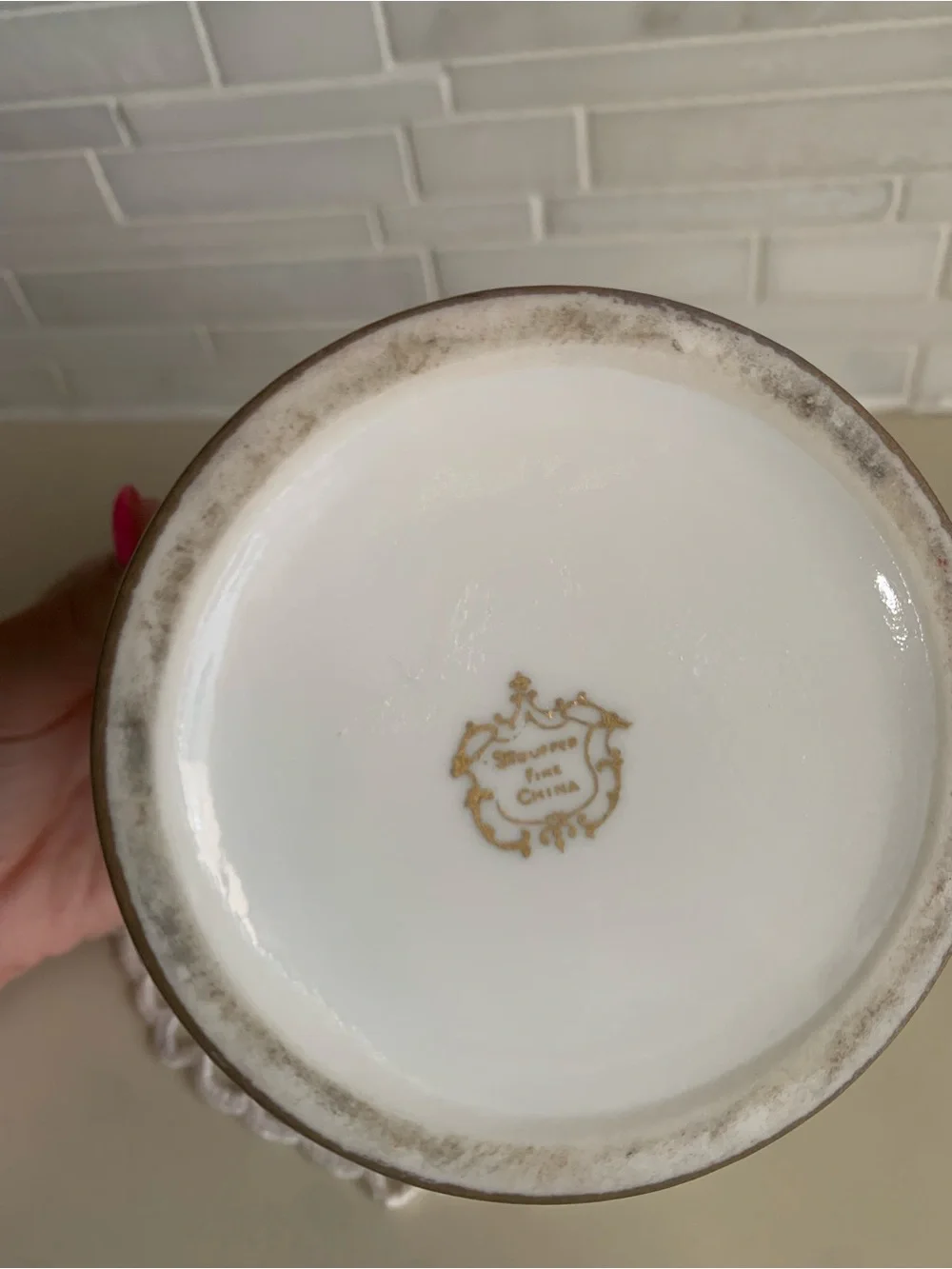 Vintage Stouffer Fine China Golden Orchid Vase | Signed Otto Podlaha | Gold Gilt